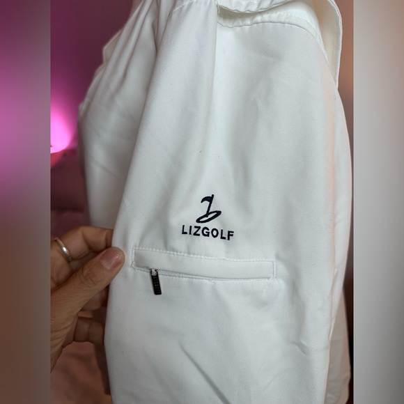 Liz Golf white Women's Pullover WInd Breaker Jacket, Vented, Pockets Size XL - Picture 3 of 6